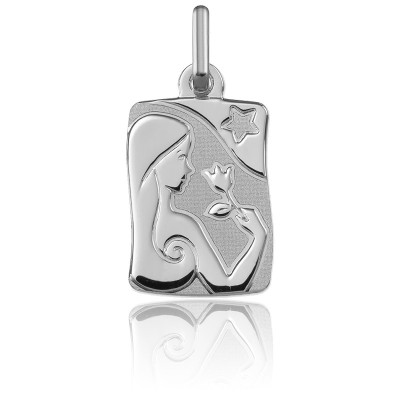 Pendentif Argent Massif Signe Vierge – Occasion, élégant Et Léger
