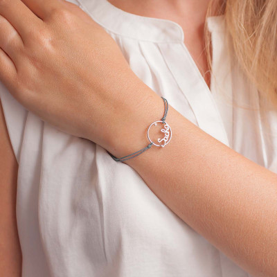 Bracelet Personnalisé Cordon, Or blanc 375 -Scarlett or Scarlett - Scarlett or Scarlett