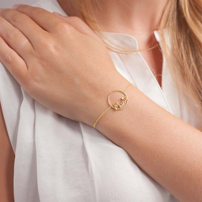 Bracelet Prénom Personnalisable 18 mm, Or jaune 375 - Scarlett or Scarlett
