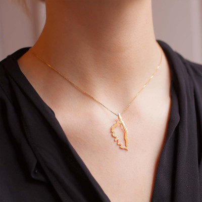 Pendentif Ile de la Corse Ajourée, Or jaune 750 - Lucas Lucor