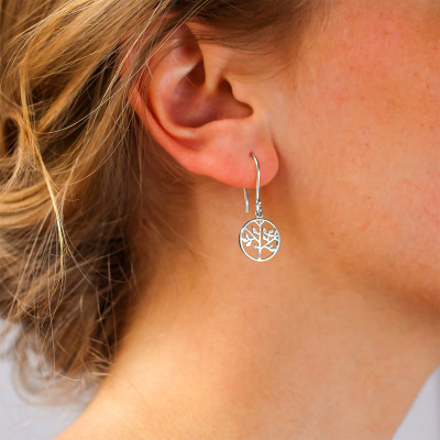 Boucles d'oreilles Arbre de vie, Argent 925 - Naïades