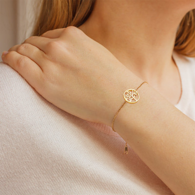 Bracelet Arbre de Vie, Plaqué Or Jaune - Naïades
