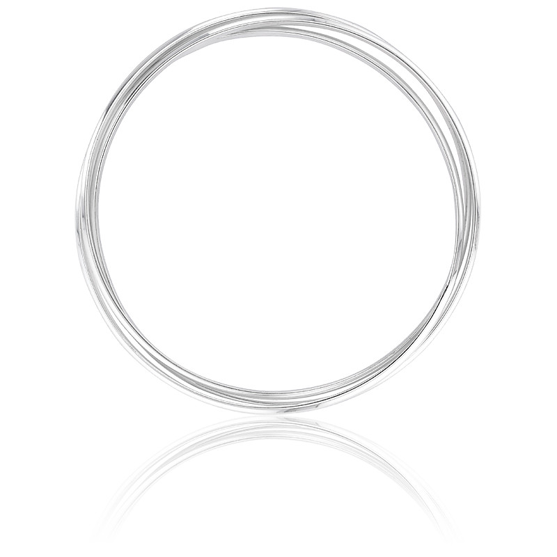 Bracelet jonc femme argent plaqué ouvert deux boules