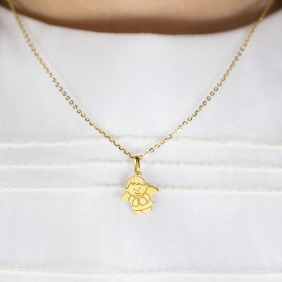 Pendentif ange petit garçon, Or jaune 750 - Argyor