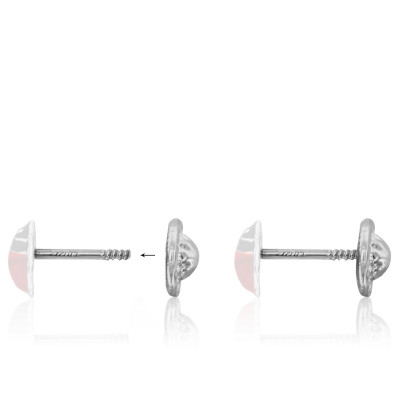 Puces d'oreilles Papillon, Or blanc - Bambins