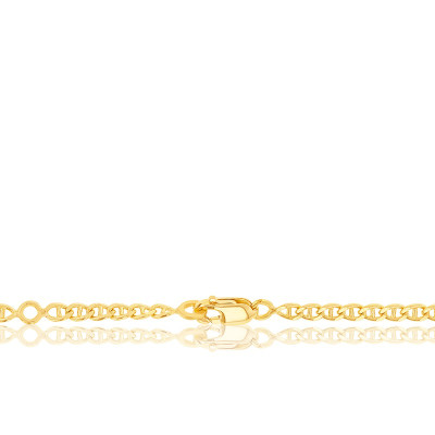 Gourmette Bébé Maille Marine Plate, Or jaune 750, 12,50 à 14,50cm - Lucas Lucor