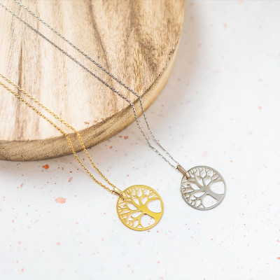 Médaille Arbre de Vie ajouré, Or blanc, 17mm - Lucas Lucor