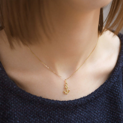 Pendentif Ancre Marine encordée, Or jaune - Lucas Lucor