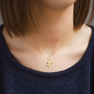 Pendentif trefle, 14x14mm, Or jaune - Lucas Lucor