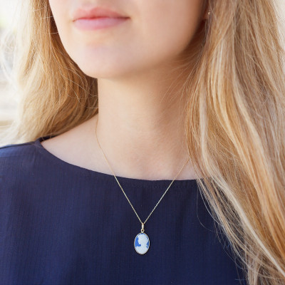 Pendentif Camée Gisèle, Or jaune 750 - Emanessence
