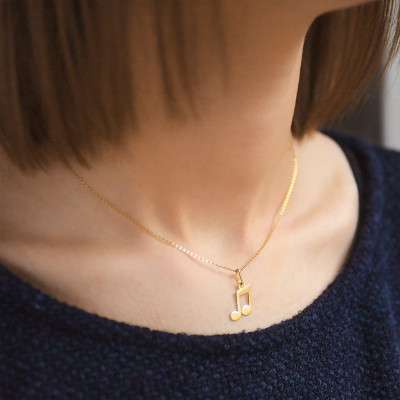 Pendentif Double note de musique, Or jaune - Lucas Lucor