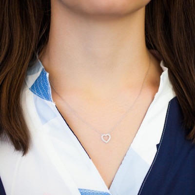 Collier Diamants Coeur, Or blanc 750 - Allegoria