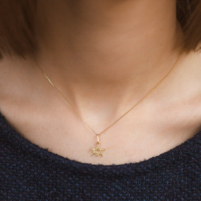 Pendentif équerre et compas, Or jaune - Lucas Lucor