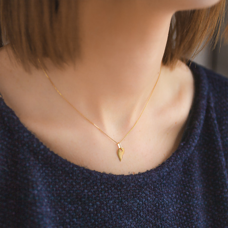 Pendentif petit coeur séparable, Or jaune 9 ou 18 carats