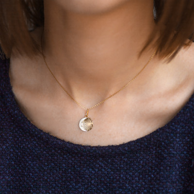 Pendentif lune solaire, Or jaune - Lucas Lucor