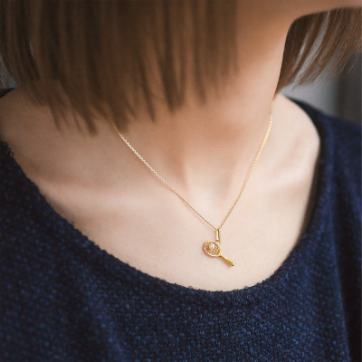 Pendentif Raquette, Or jaune et perle - Lucas Lucor