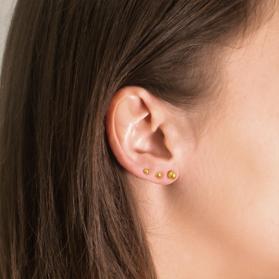 Puces d'oreilles boule, Or jaune 750 - Emanessence
