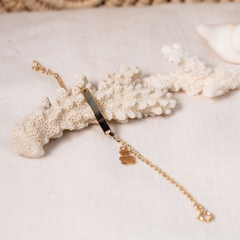 Gourmette Bebe Ourson Or Jaune 18k Bambins