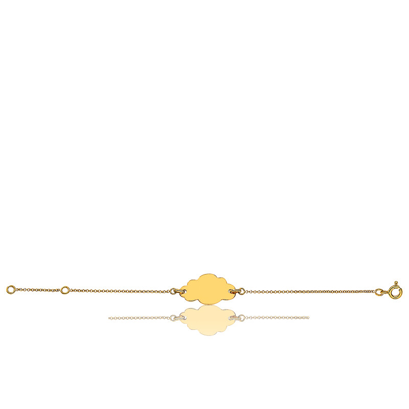 Gourmette Bebe Nuage Or Jaune 18k Bambins