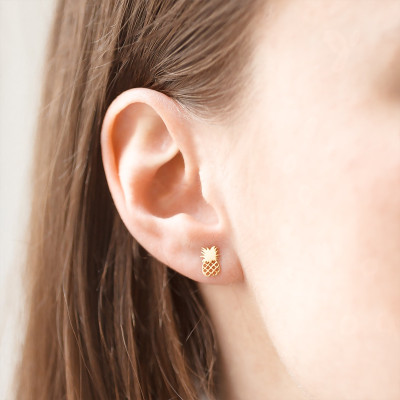Boucles d'oreilles ananas, Or jaune 375 - Scarlett or Scarlett