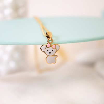 Pendentif enfant koala, Or jaune et émail - Bambins