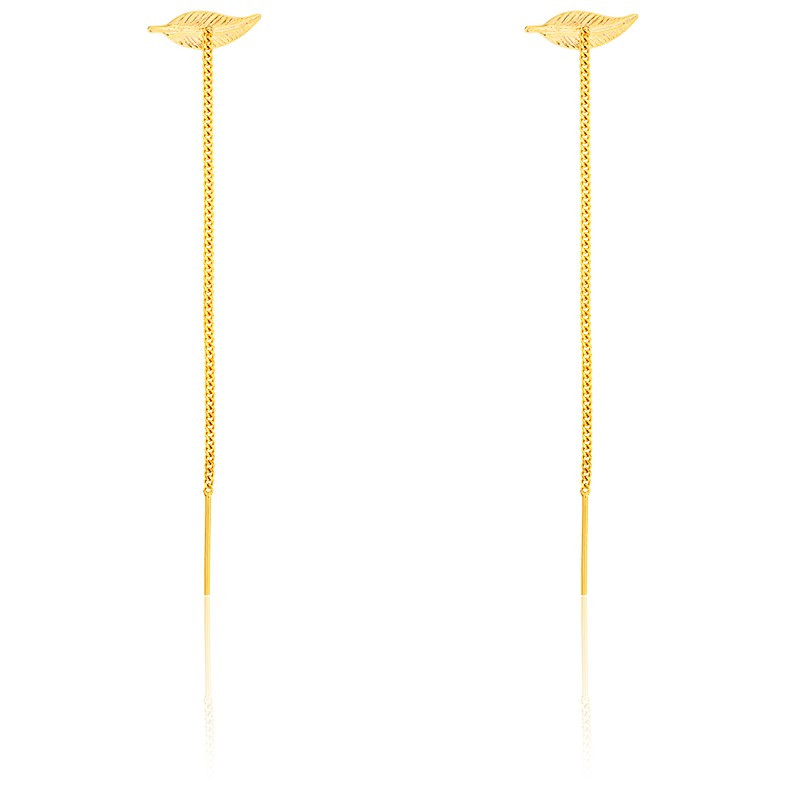 Boucles D'oreilles Pendantes Chaîne Et Plume Noire - Neuf Avec étiquettes - Rose Pedals