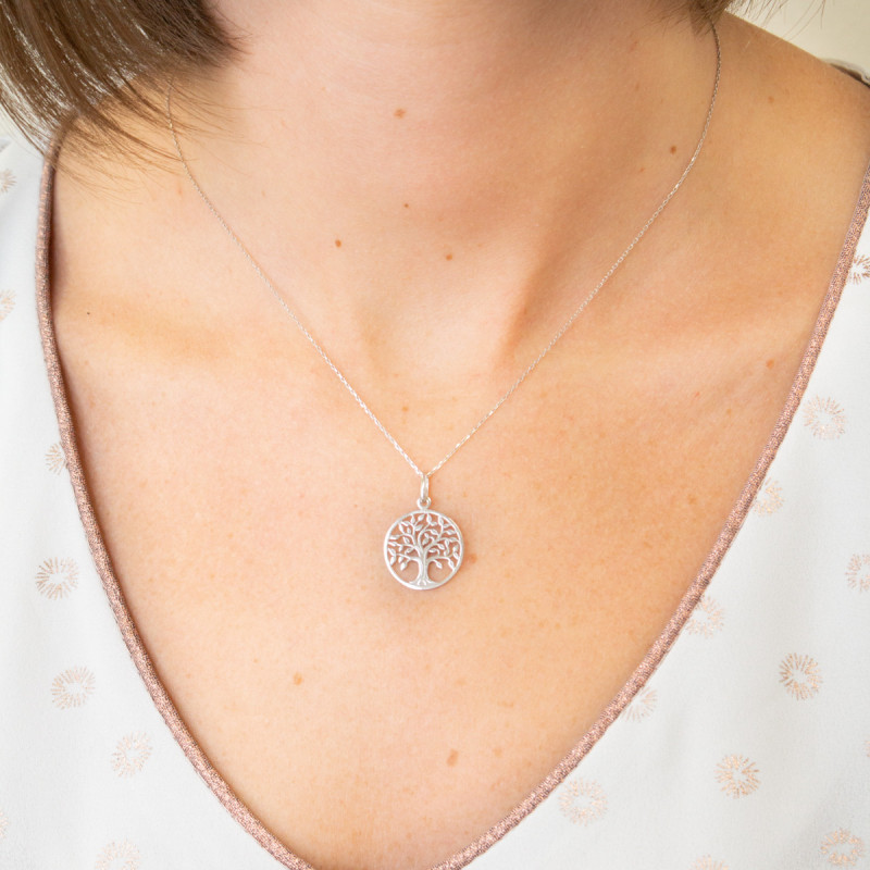Médaille Arbre de Vie ajourée, Or blanc 18 carats - Argyor