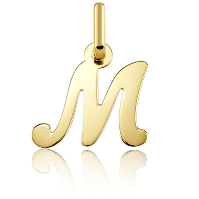Pendentif Initiale Lettre Or Jaune 9ct - Pendentif Lettre Personnalisé Femme Homme Amberta