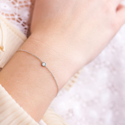 Bracelet Diamant, Or Blanc 750 & Argent 925 - My Little Diamond