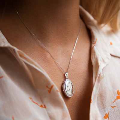 Pendentif Photo, Argent Rhodié & Zircon, 16x23mm - Emanessence
