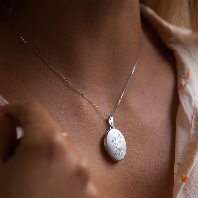 Pendentif Photo feuilles de Ginkgo, Argent rhodié, 26x33mm - Emanessence