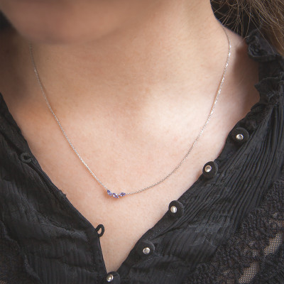 Collier Tanzanite Navette, Or blanc - Aurora