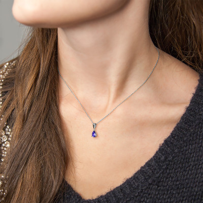 Pendentif Iolite, Or Blanc - Aurora