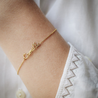 Bracelet personnalisé Prénom, Or Jaune 375, 15 à 19cm - Rosatella