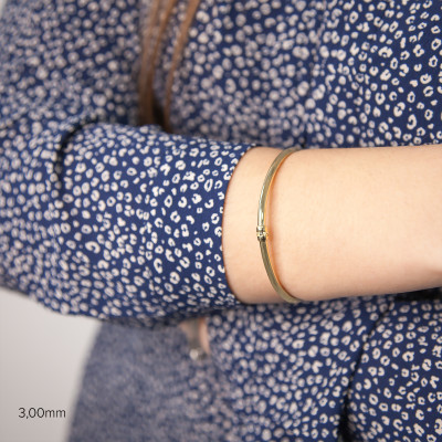 Bracelet Jonc Creux Lisse, Or jaune 750 - Emanessence