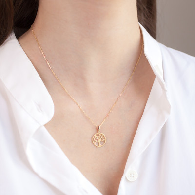 Pendentif Arbre de vie, Or Jaune, 14x14mm - Vandona