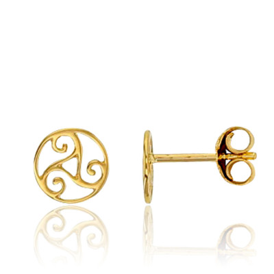 Boucles d'oreilles triskel, Or jaune 750 - Rosatella