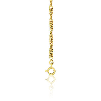 Chaîne de Cheville Singapour Torsadée, Or Jaune 750, 24 cm - Manillon