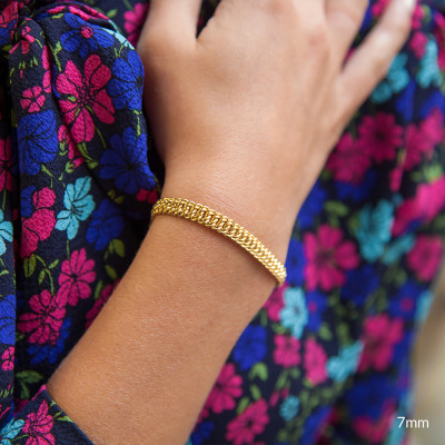 Bracelet Maille Américaine, Or jaune 750, 20 cm - Manillon