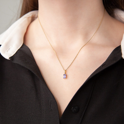 Pendentif Tanzanite Emeraude, Or Jaune - Aurora
