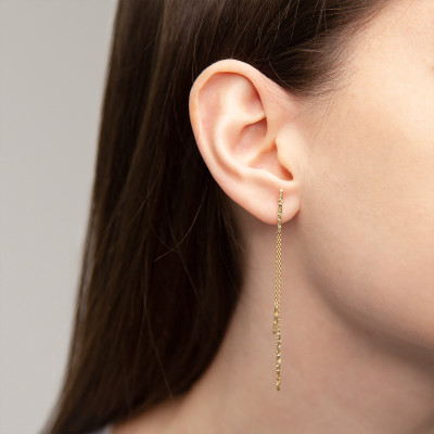 Boucles D'oreilles Fils Grunge, Or Jaune 375 - Scarlett or Scarlett