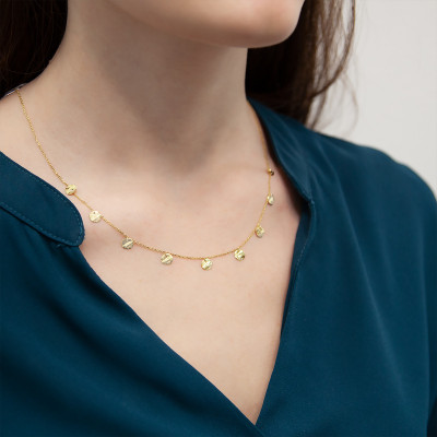 Collier en Or jaune 375, Ronds froissés - Scarlett Or Scarlett - Scarlett or Scarlett