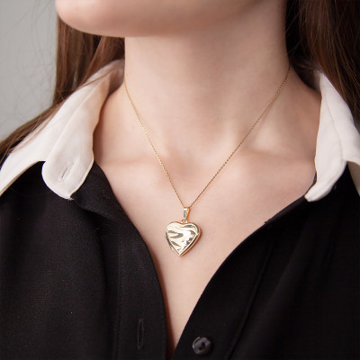 Pendentif Photo coeur lisse, Or jaune 375, 19.70x20.10mm - Emanessence