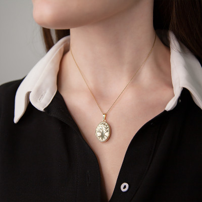 Pendentif Photo arbre de vie, Or jaune 375, 17,40x25,80mm - Emanessence