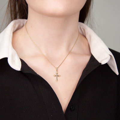 Croix orthodoxe, Or jaune, 30.85x14mm - Vandona