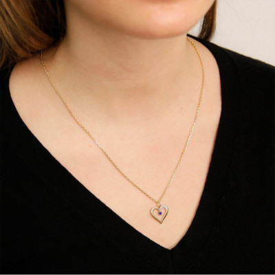 Pendentif coeur voluptueux saphir, Or jaune 750 - Emanessence
