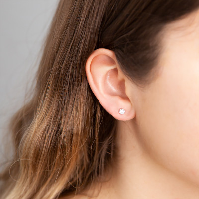 Boucles d'oreilles Marguerite, Or blanc 750 & Diamants - Juweel