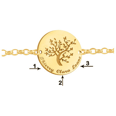 Bracelet Forçat marine, Arbre de vie Or jaune - Lumiosa