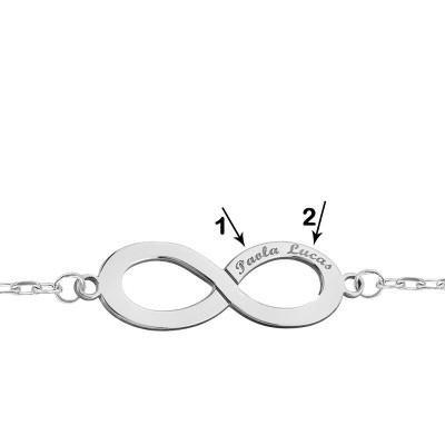 Bracelet forçat marine infini gravable, Argent - Lumiosa