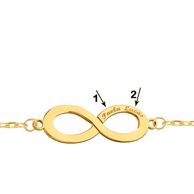 Bracelet Forçat marine infini gravable, Or jaune - Lumiosa